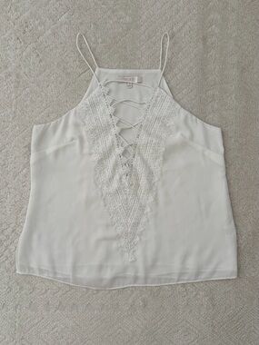 WAYF White Lace-Up Cami Top